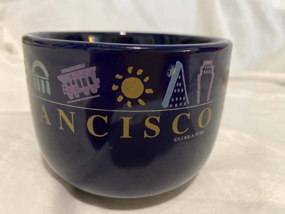 San Francisco Cobalt Blue Cappuccino/Latte Mug with Skyline Graphics